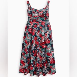 Torrid Retro Chic size 5 navy and red floral dress